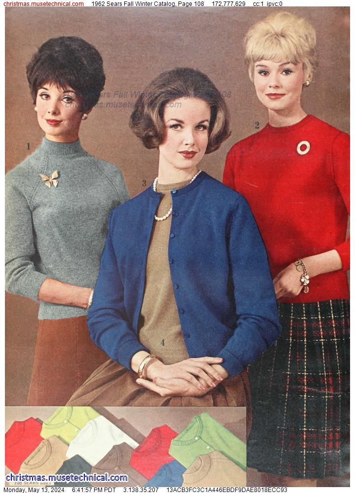 1962 Sears Fall Winter Catalog, Page 108