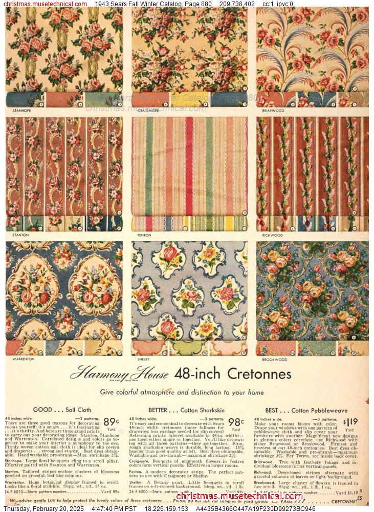 1943 Sears Fall Winter Catalog, Page 880