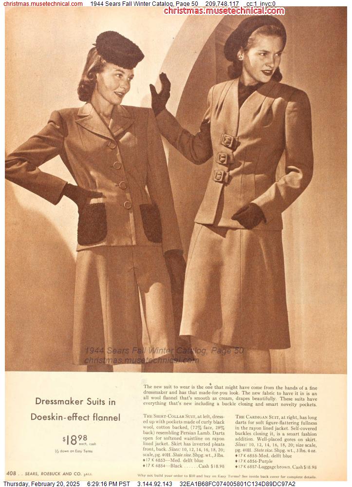 1944 Sears Fall Winter Catalog, Page 50