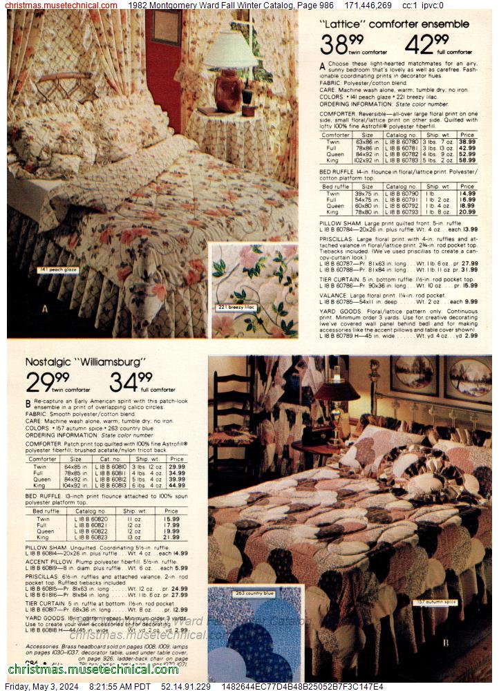 1982 Montgomery Ward Fall Winter Catalog, Page 986
