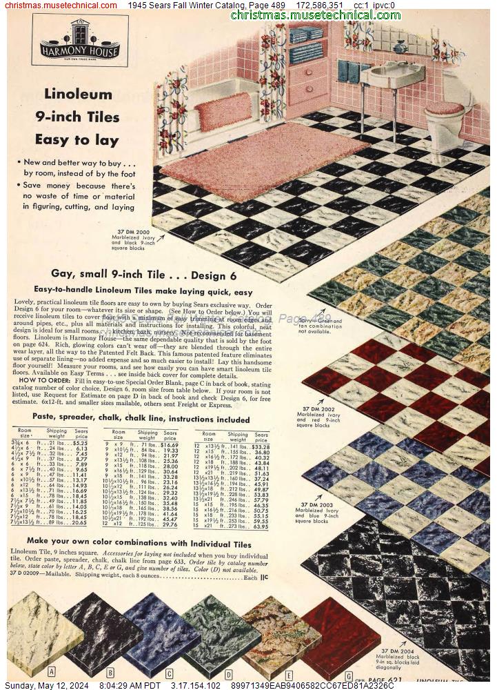 1945 Sears Fall Winter Catalog, Page 489