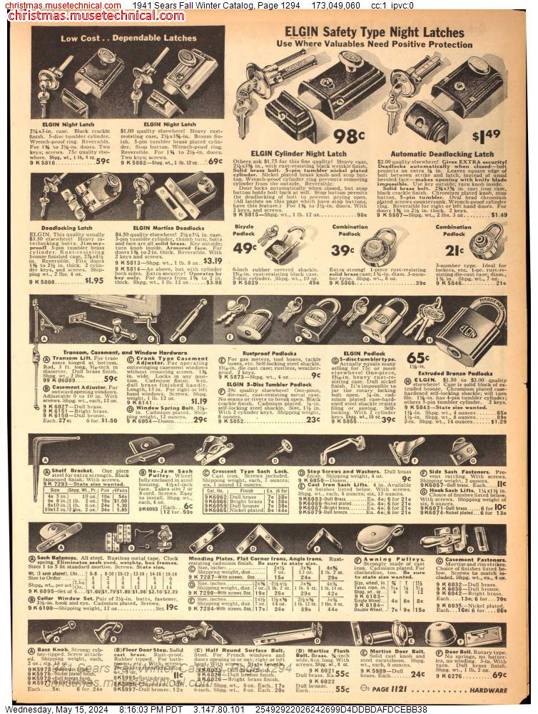 1941 Sears Fall Winter Catalog, Page 1294