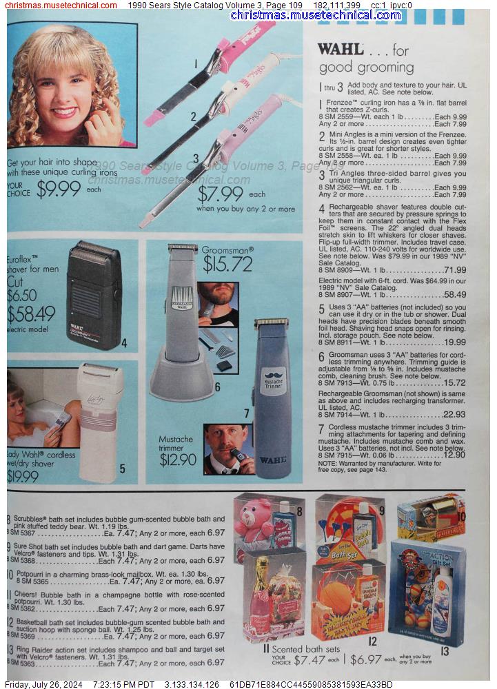 1990 Sears Style Catalog Volume 3, Page 109