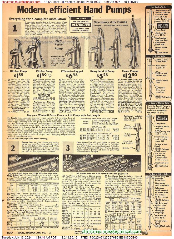 1942 Sears Fall Winter Catalog, Page 1023