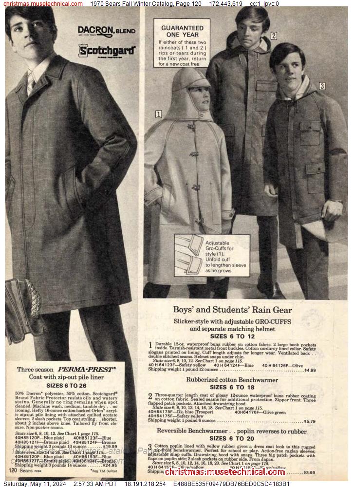1970 Sears Fall Winter Catalog, Page 120