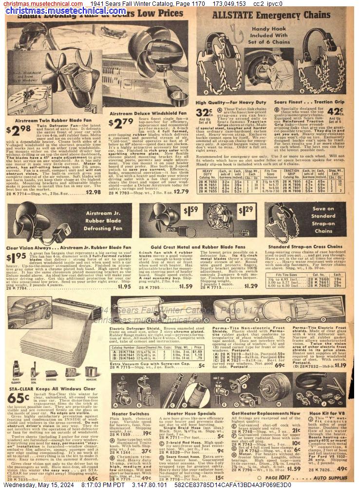 1941 Sears Fall Winter Catalog, Page 1170