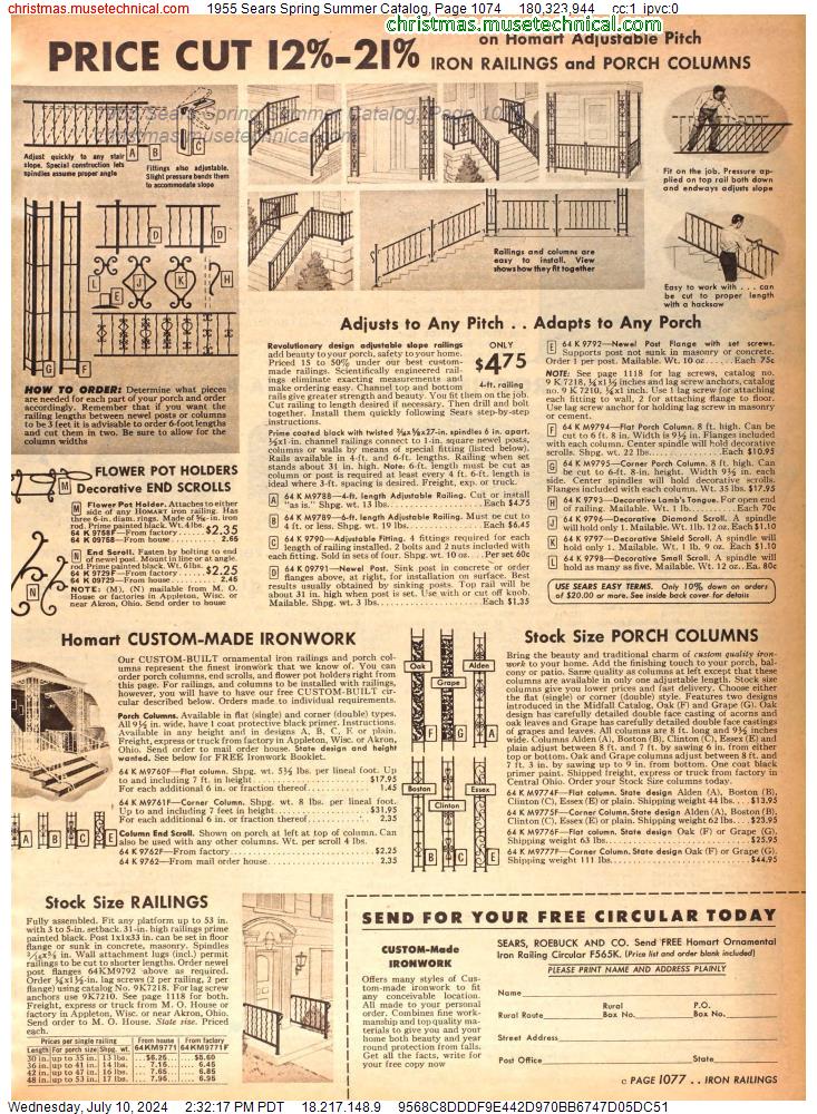 1955 Sears Spring Summer Catalog, Page 1074
