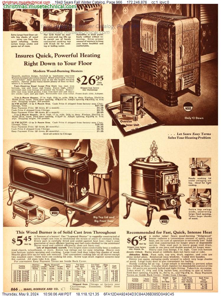 1940 Sears Fall Winter Catalog, Page 966