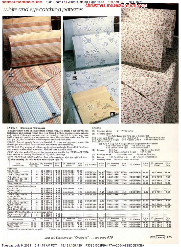 1981 Sears Fall Winter Catalog, Page 1475