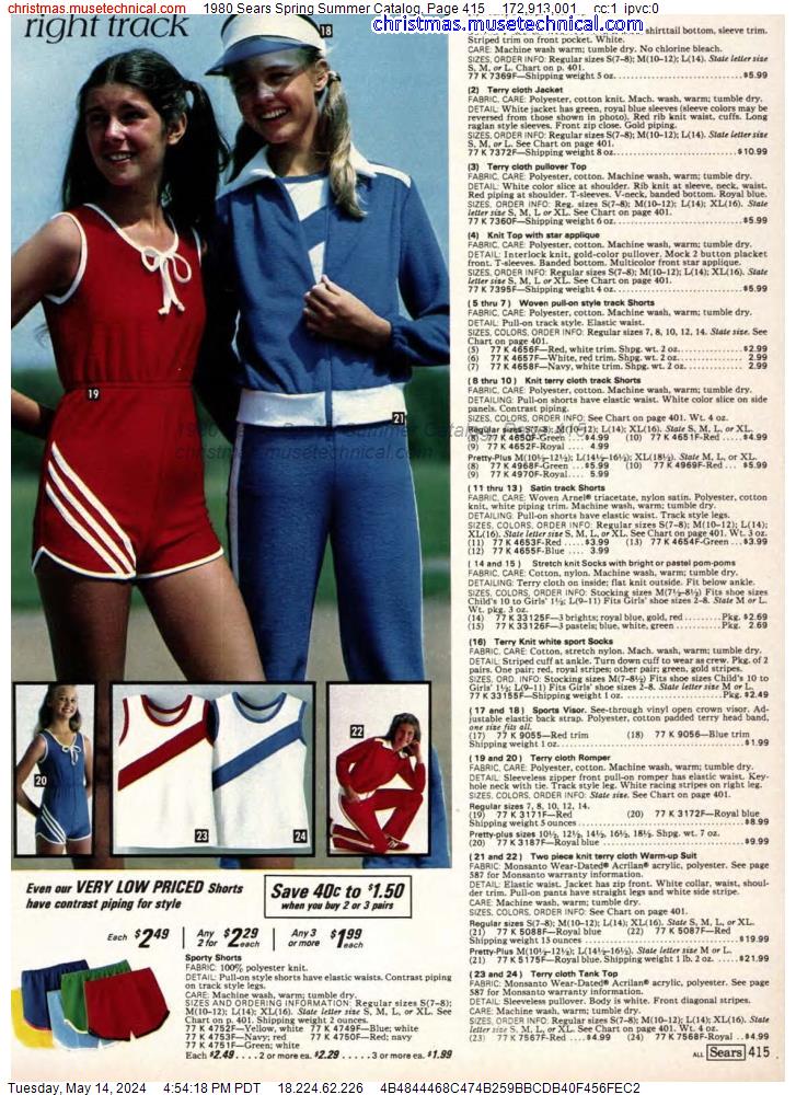 1980 Sears Spring Summer Catalog, Page 415