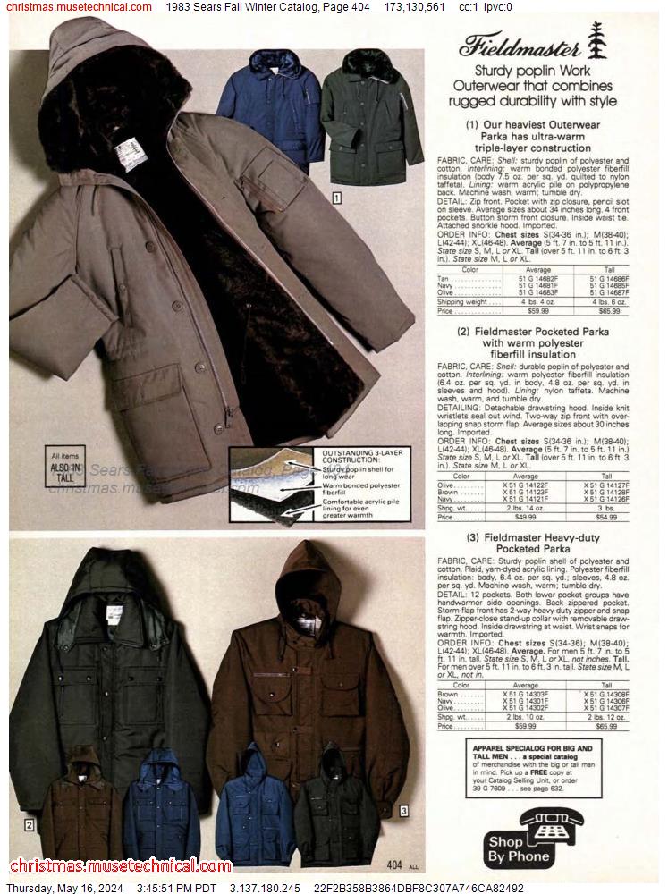 1983 Sears Fall Winter Catalog, Page 404