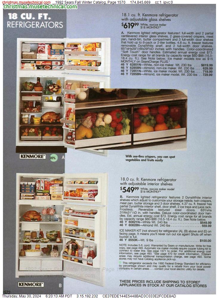 1992 Sears Fall Winter Catalog, Page 1570