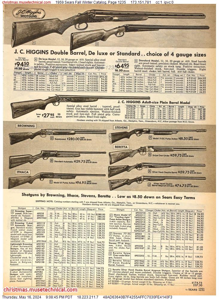 1959 Sears Fall Winter Catalog, Page 1235