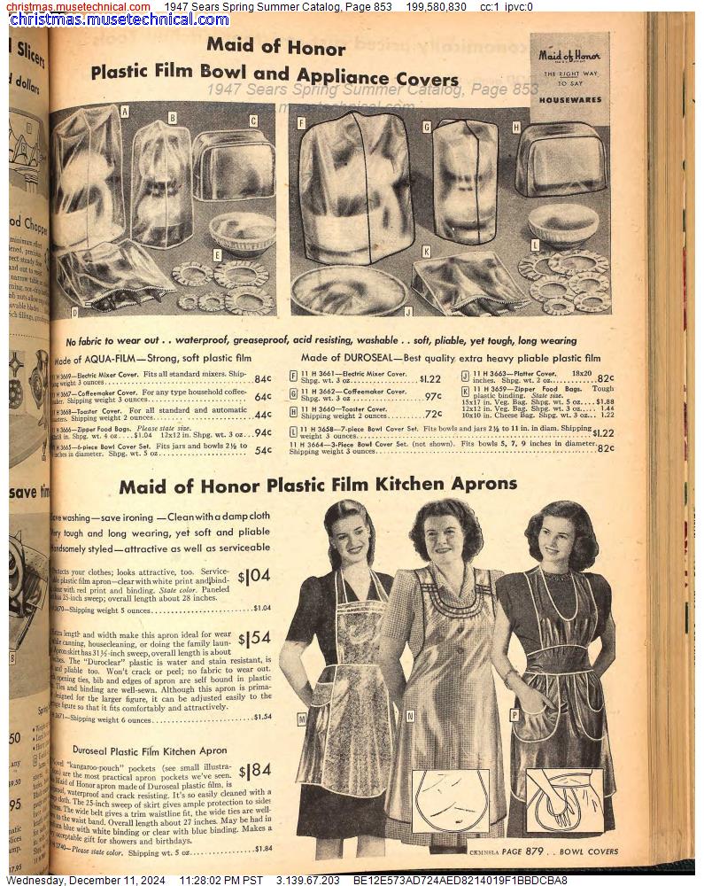 1947 Sears Spring Summer Catalog, Page 853