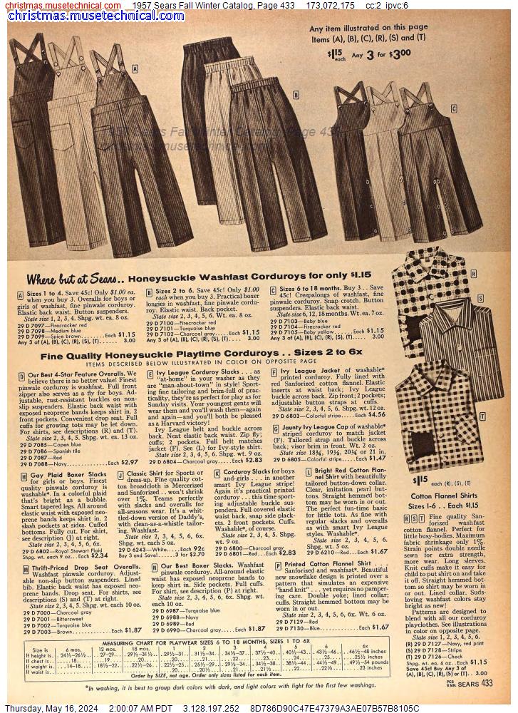 1957 Sears Fall Winter Catalog, Page 433