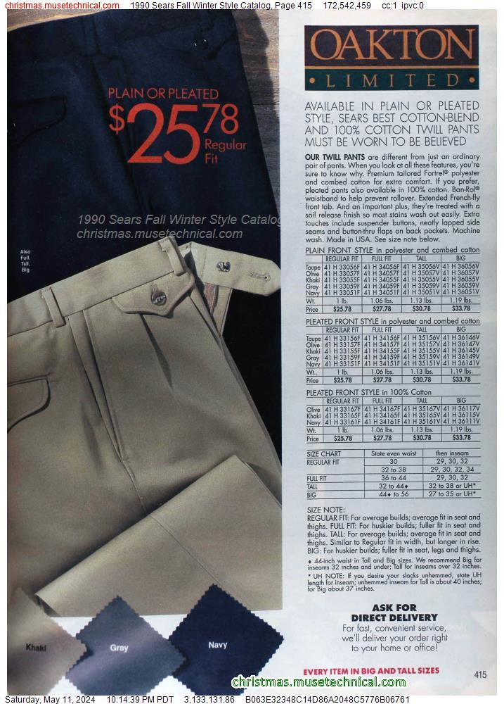 1990 Sears Fall Winter Style Catalog, Page 415