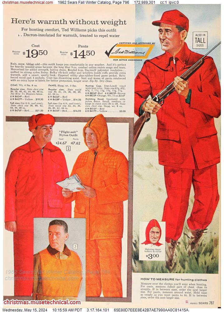 1962 Sears Fall Winter Catalog, Page 796