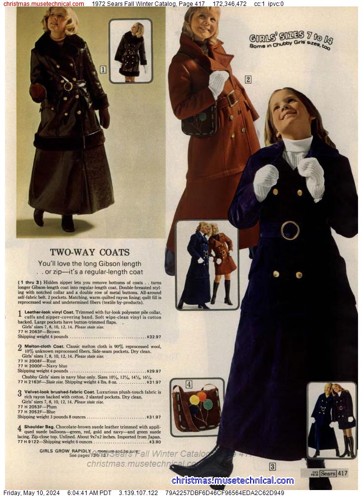 1972 Sears Fall Winter Catalog, Page 417