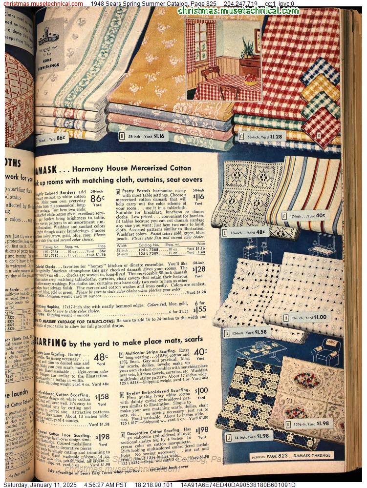 1948 Sears Spring Summer Catalog, Page 825