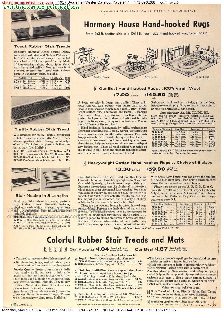 1957 Sears Fall Winter Catalog, Page 917