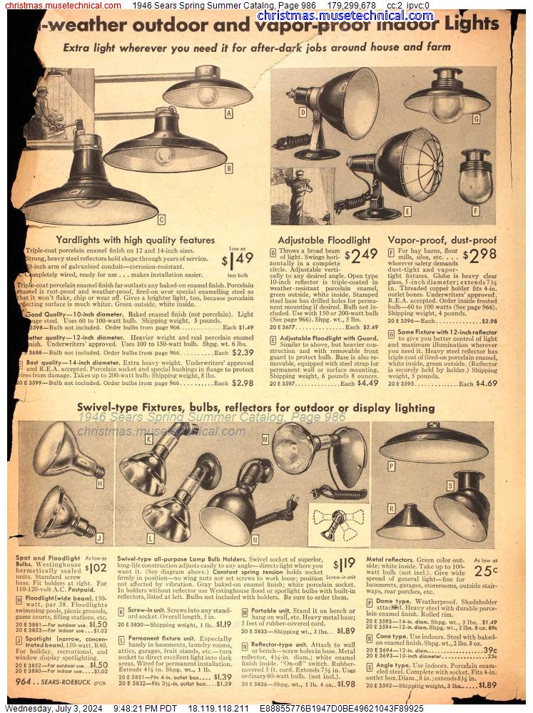 1946 Sears Spring Summer Catalog, Page 986
