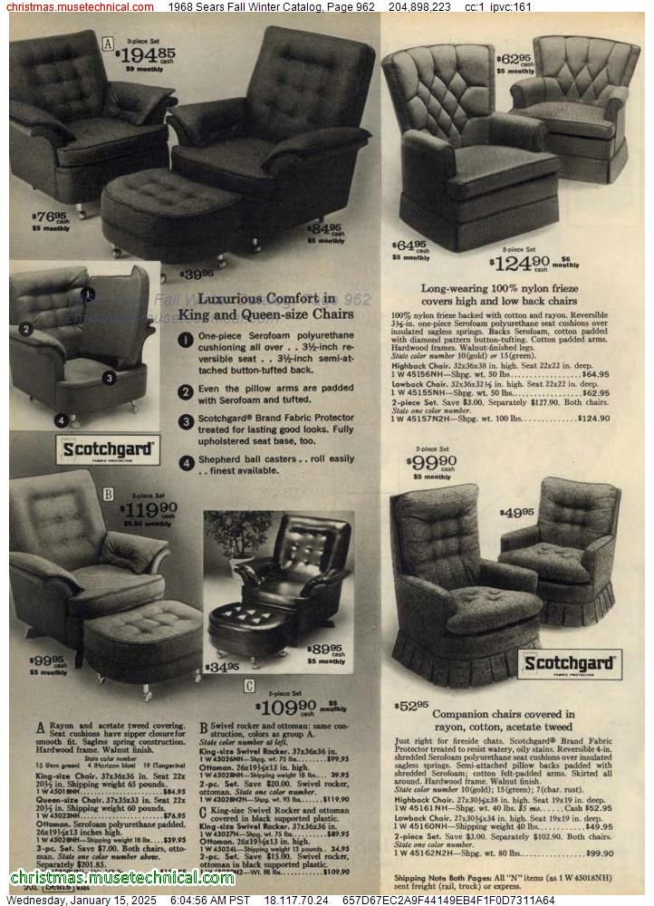 1968 Sears Fall Winter Catalog, Page 962