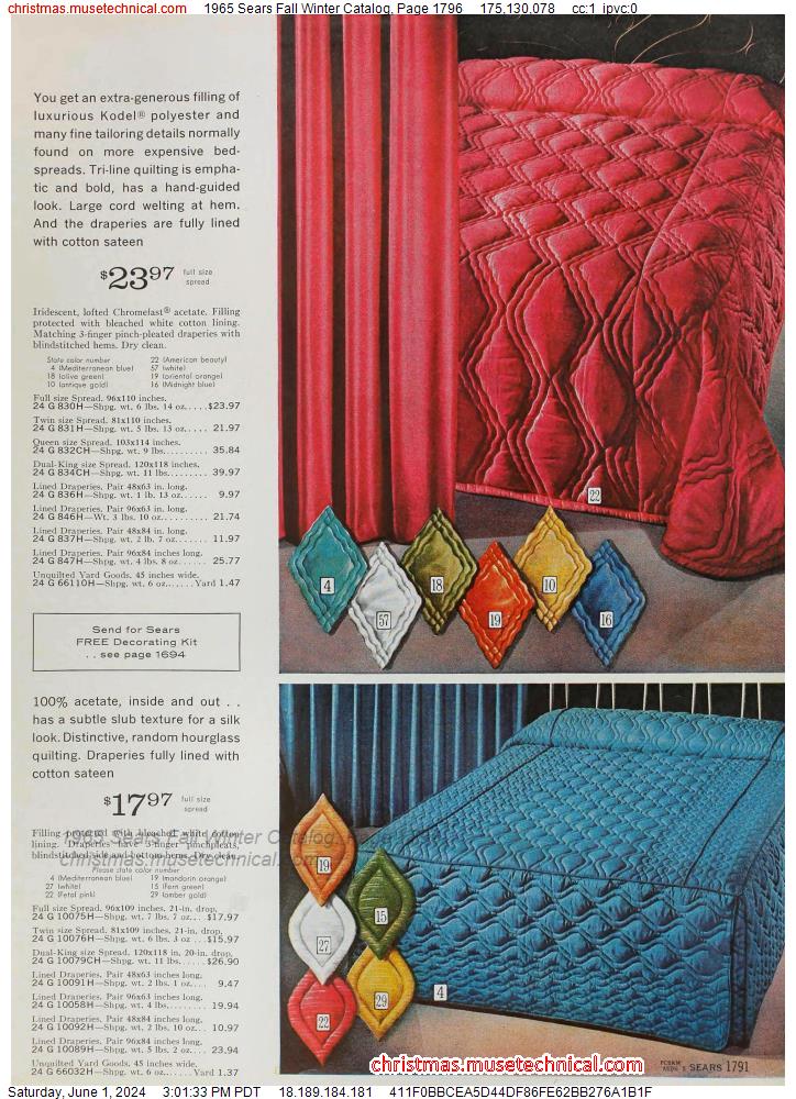 1965 Sears Fall Winter Catalog, Page 1796