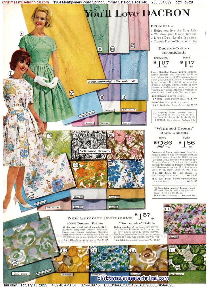 1964 Montgomery Ward Spring Summer Catalog, Page 340