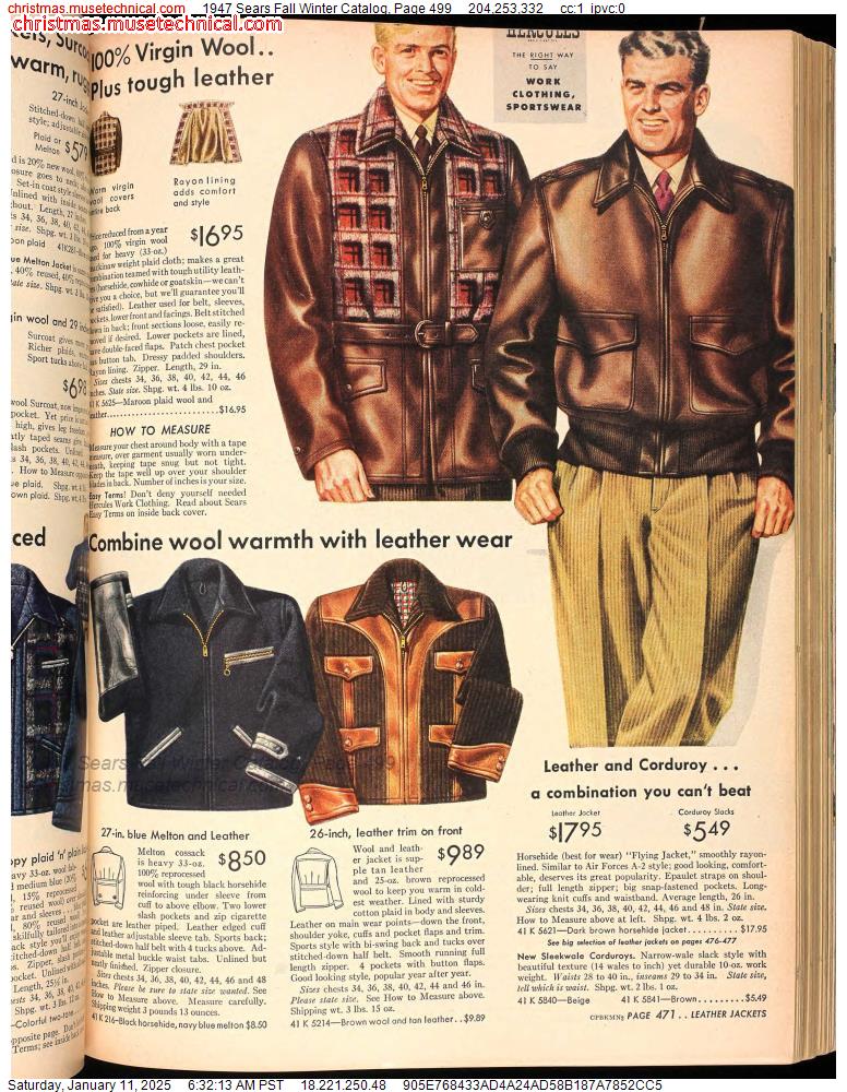 1947 Sears Fall Winter Catalog, Page 499