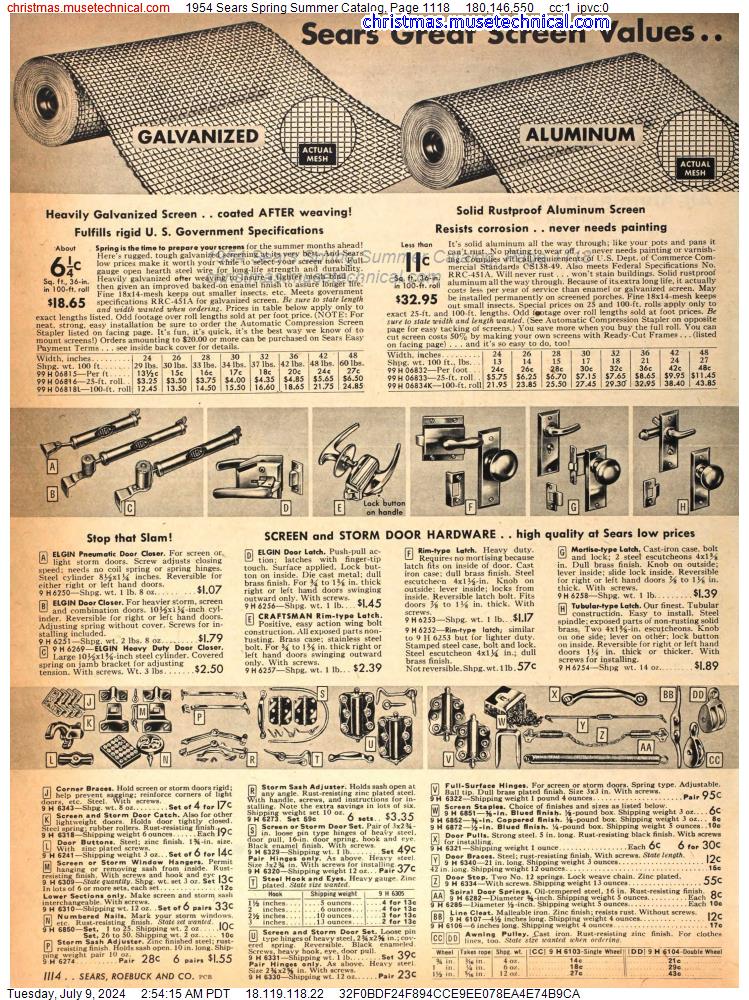 1954 Sears Spring Summer Catalog, Page 1118