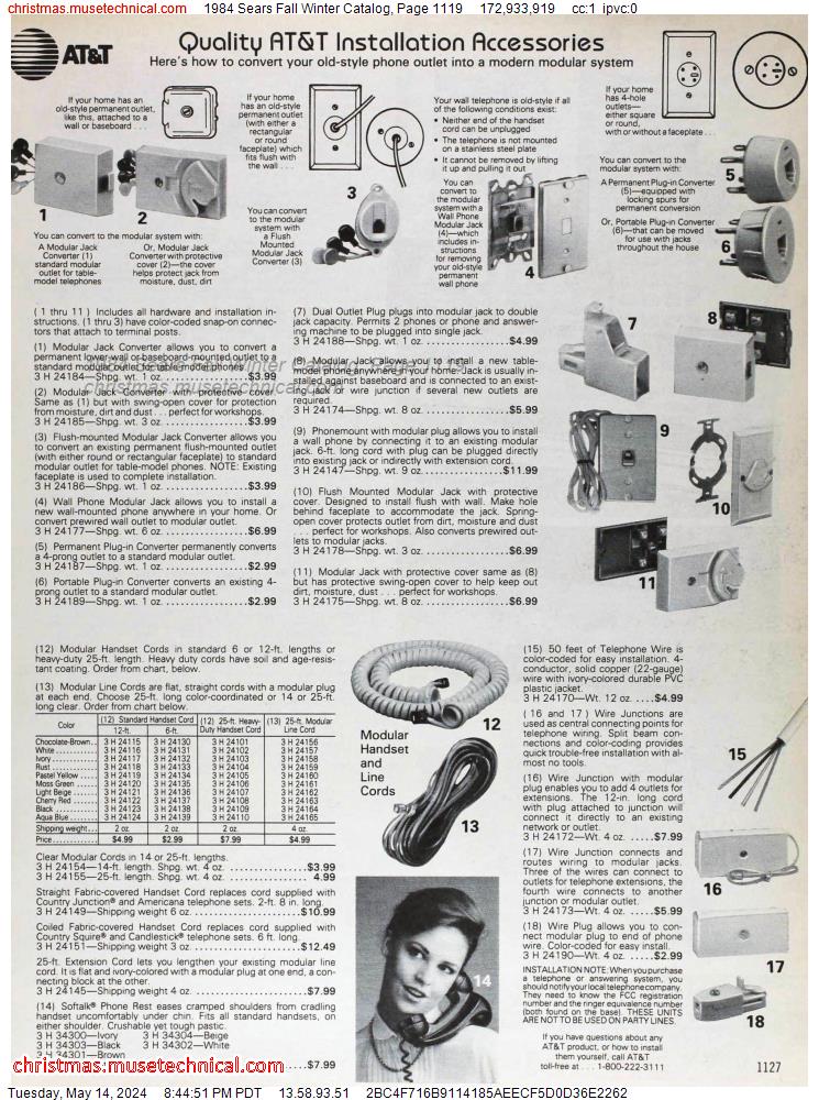 1984 Sears Fall Winter Catalog, Page 1119