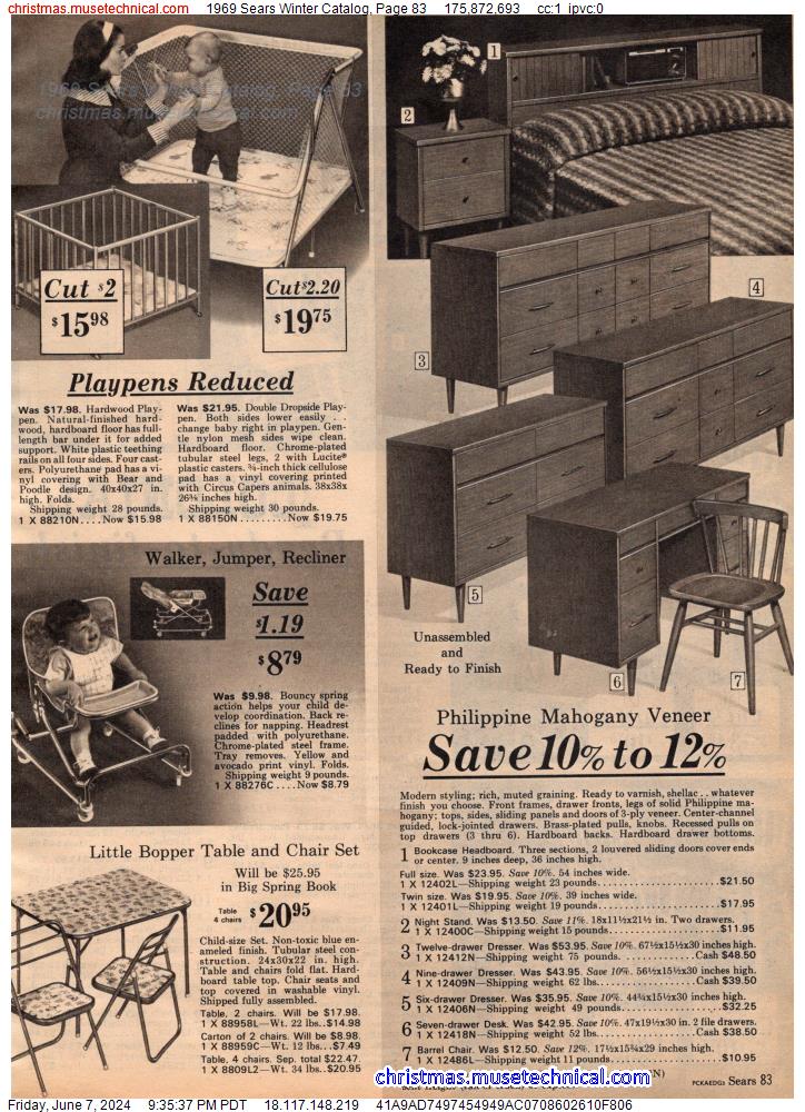 1969 Sears Winter Catalog, Page 83