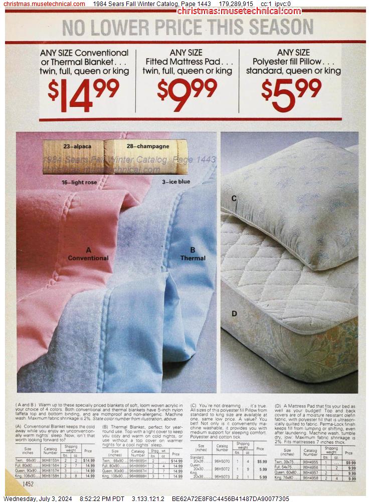 1984 Sears Fall Winter Catalog, Page 1443