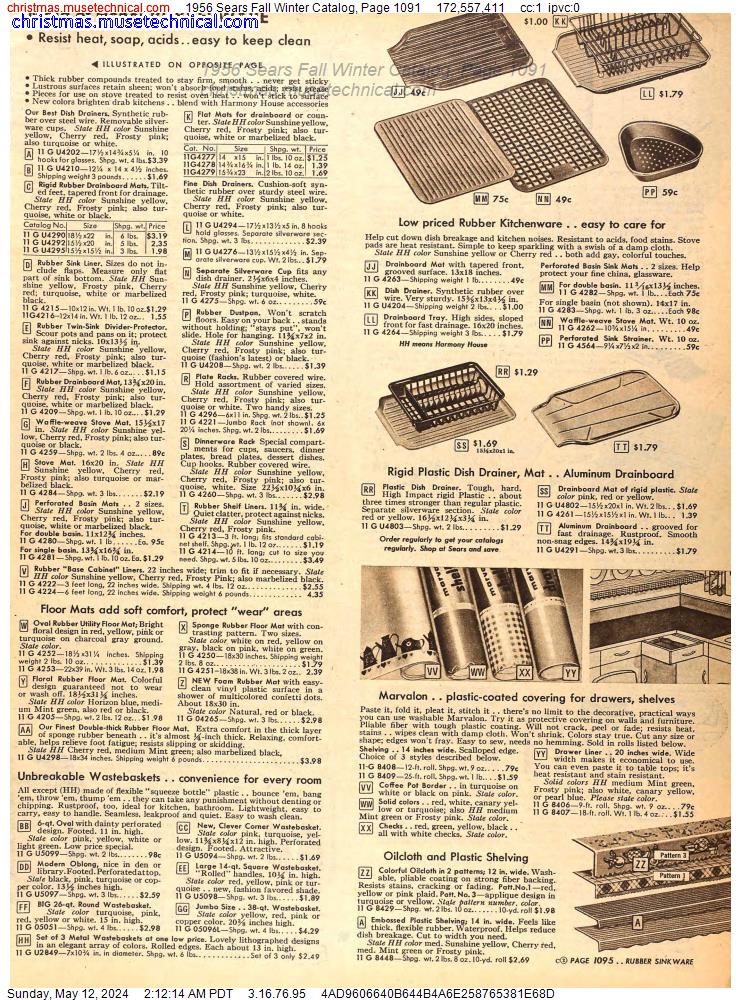 1956 Sears Fall Winter Catalog, Page 1091