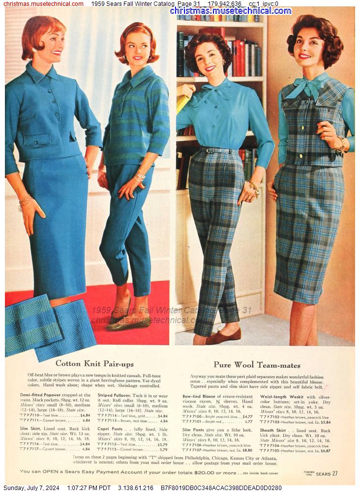 1959 Sears Fall Winter Catalog, Page 31 - Catalogs & Wishbooks