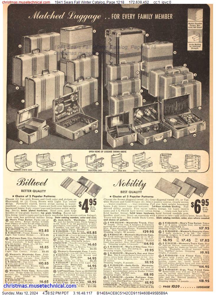 1941 Sears Fall Winter Catalog, Page 1218
