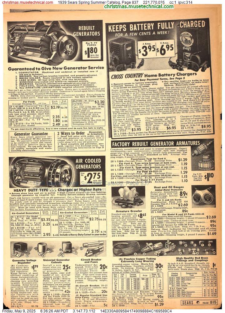 1939 Sears Spring Summer Catalog, Page 837