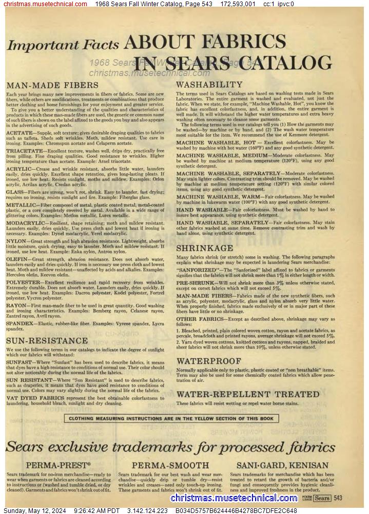 1968 Sears Fall Winter Catalog, Page 543