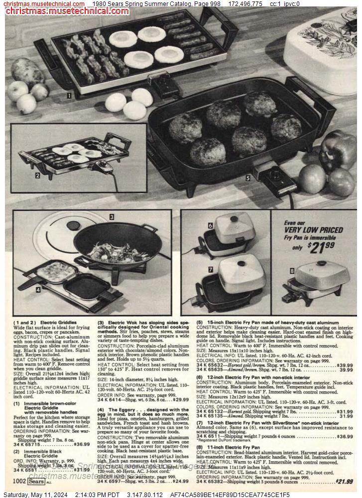 1980 Sears Spring Summer Catalog, Page 998
