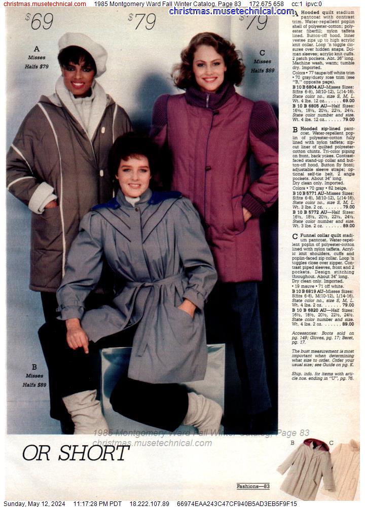 1985 Montgomery Ward Fall Winter Catalog, Page 83