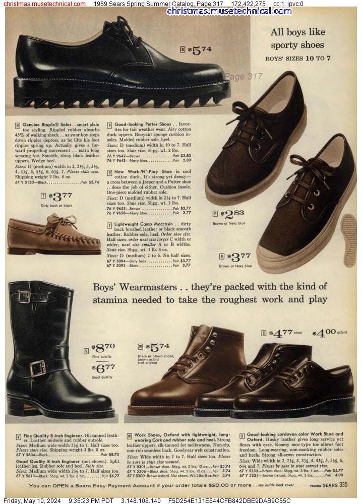 1959 Sears Spring Summer Catalog, Page 317