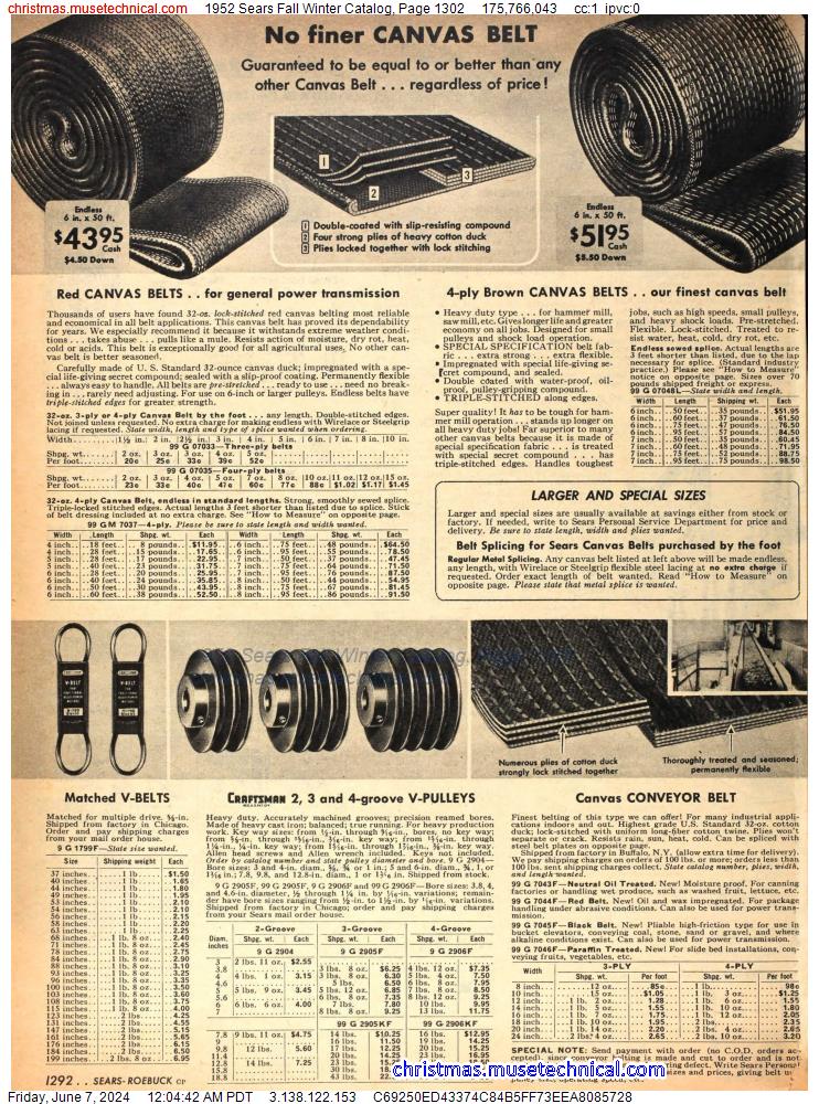 1952 Sears Fall Winter Catalog, Page 1302