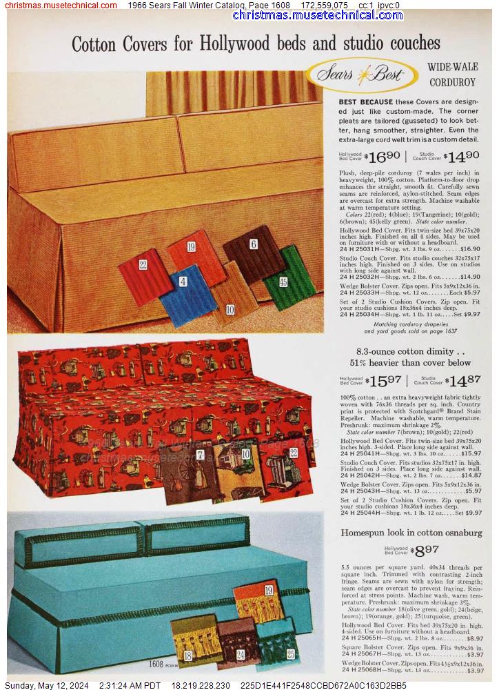 1966 Sears Fall Winter Catalog, Page 1608