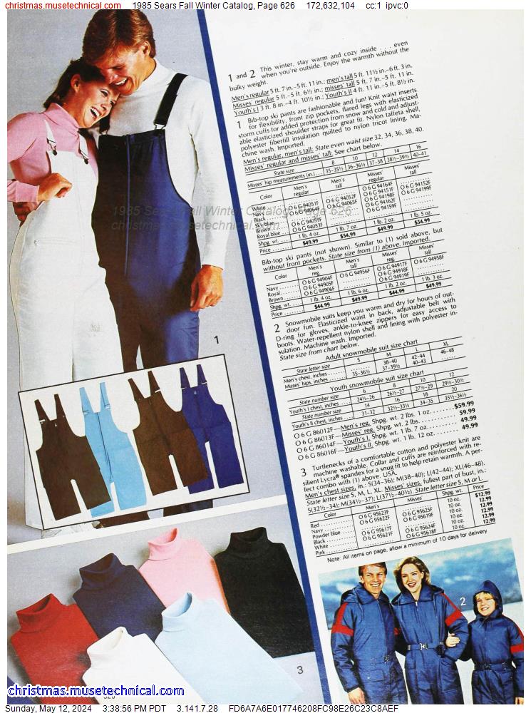 1985 Sears Fall Winter Catalog, Page 626