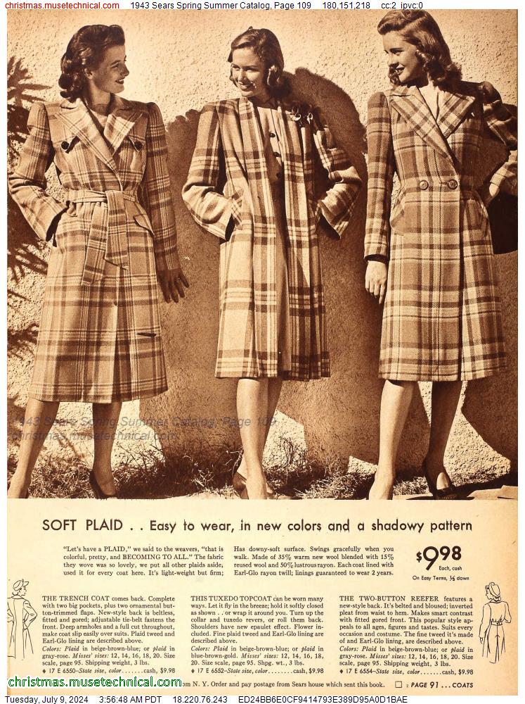 1943 Sears Spring Summer Catalog, Page 109