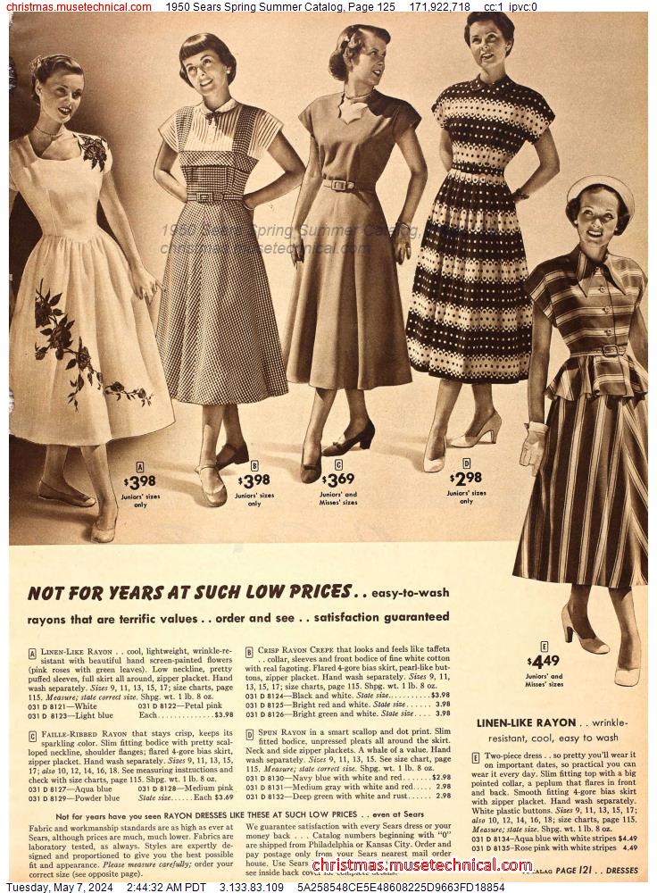 1950 Sears Spring Summer Catalog, Page 125