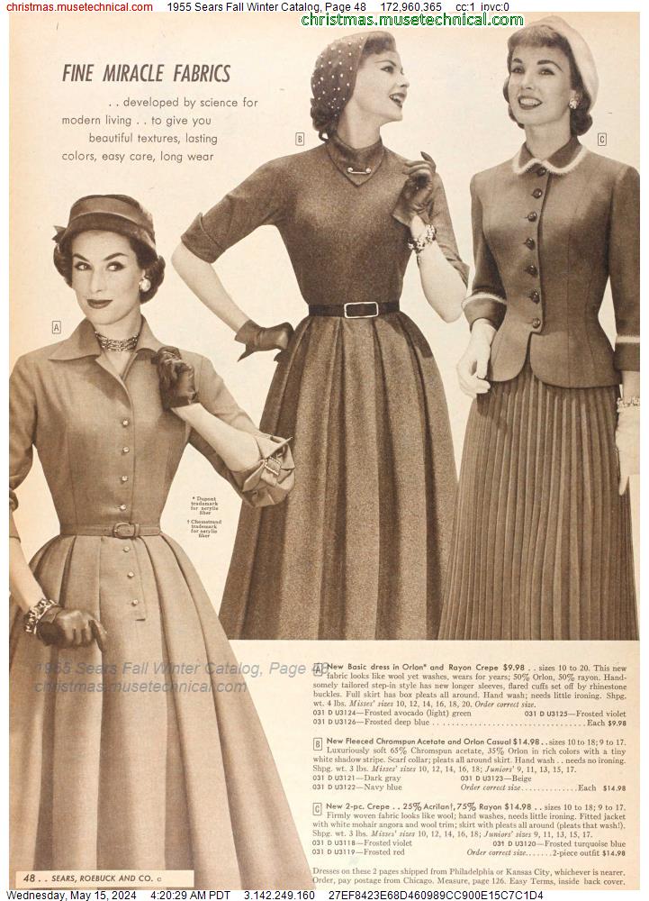 1955 Sears Fall Winter Catalog, Page 48