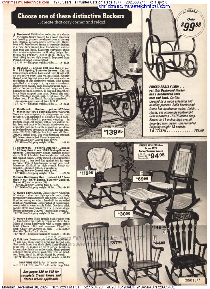 1975 Sears Fall Winter Catalog, Page 1377