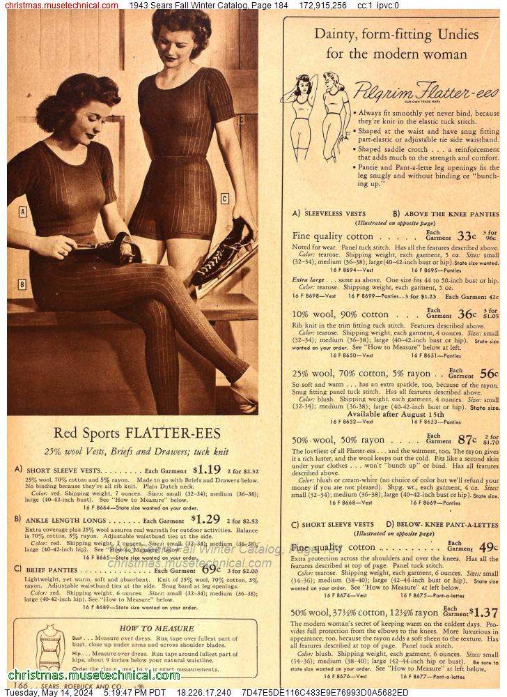 1943 Sears Fall Winter Catalog, Page 184