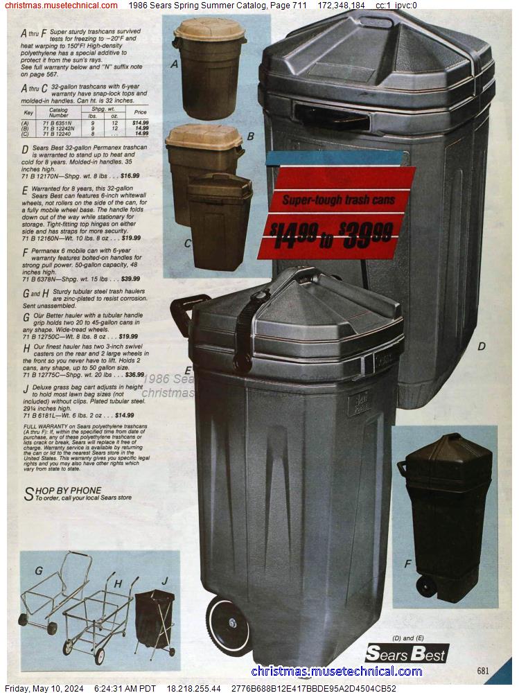 1986 Sears Spring Summer Catalog, Page 711